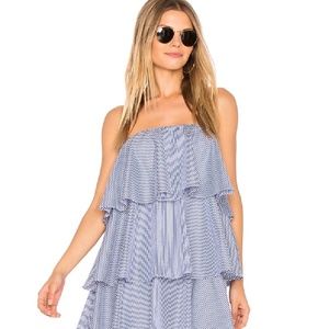 Blaque Label Blue and White Tiered Dress Size XS